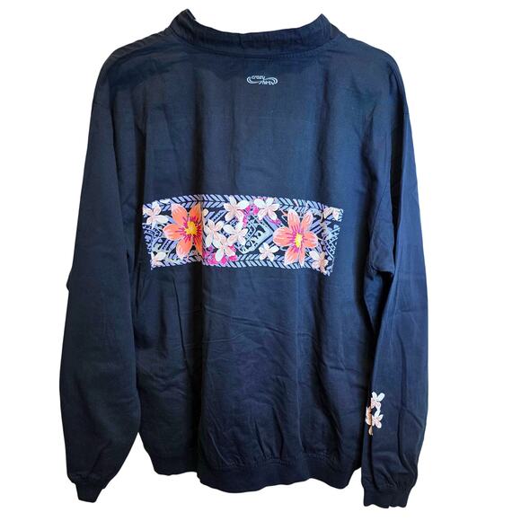 Crazy Shirt Hawaii Floral Pullover Lightweight Top XL Unisex M Navy Blackberry - Picture 8 of 13